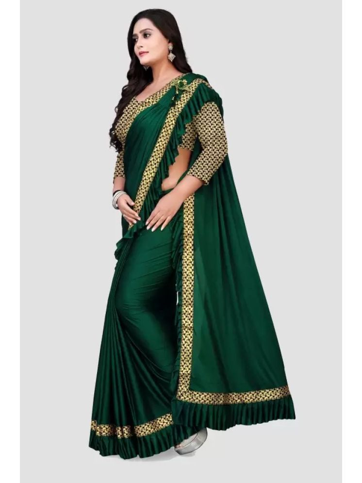     			Samai Pack of 1 Lycra Embellished Saree With Blouse Piece ( Green )