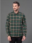 Red Tape Cotton Blend Regular Fit Checks Full Sleeves Men's Casual Shirt - Green ( Pack of 1 )