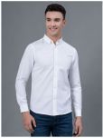 Red Tape Cotton Blend Regular Fit Self Design Full Sleeves Men's Casual Shirt - White ( Pack of 1 )