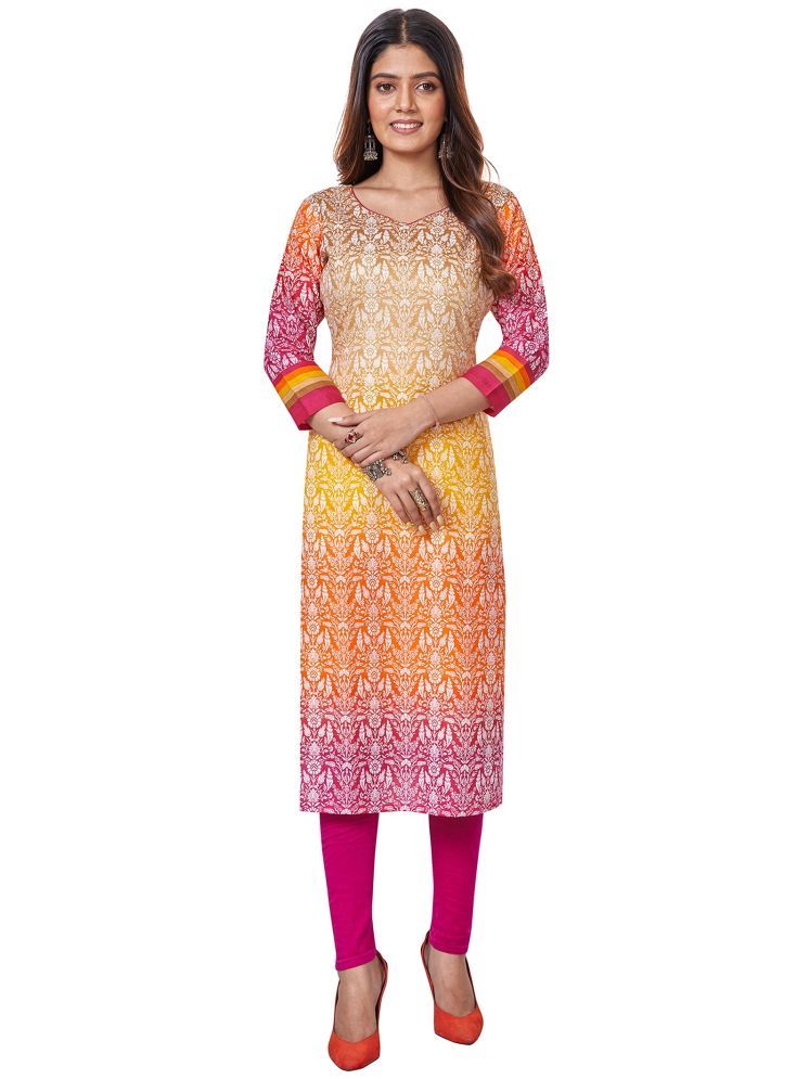     			Jevi Prints Pack of 1 Cotton Printed Straight Women's Kurti - ( Multicolor )