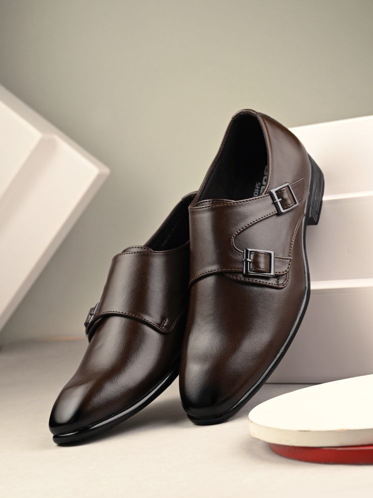     			Bucik Brown Men's Monk Strap Formal Shoes