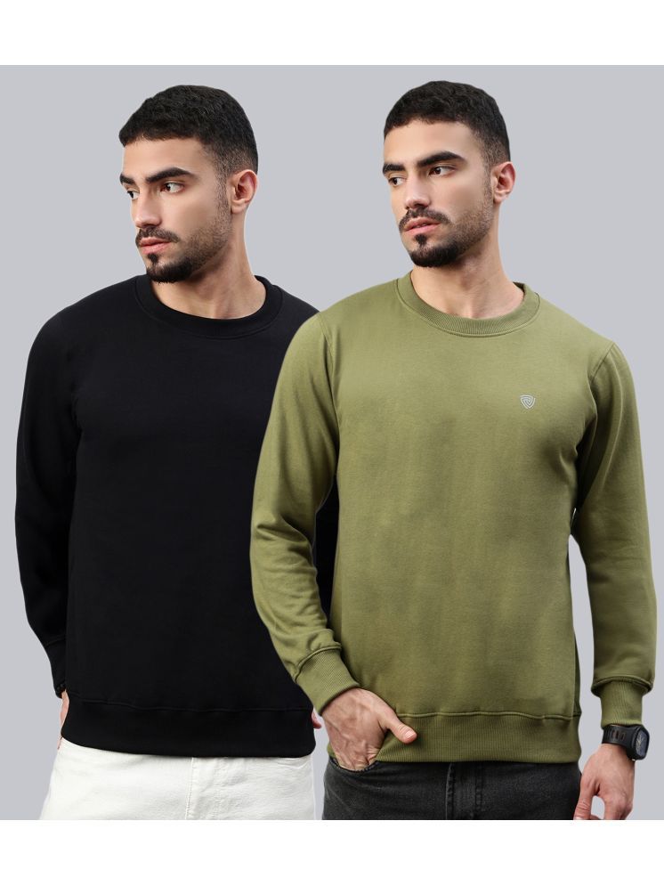     			Lux Cozi Cotton Round Neck Men's Sweatshirt - Black ( Pack of 2 )