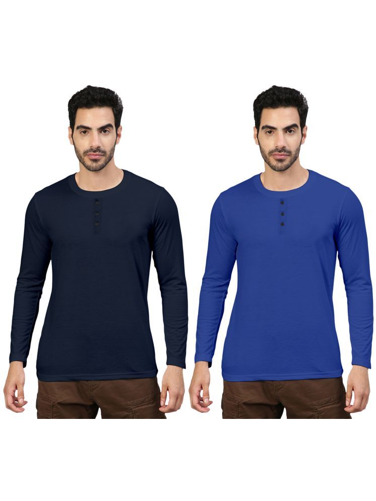     			FTX Pack of 2 Cotton Blend Regular Fit Men's T-Shirt ( Melange Blue )