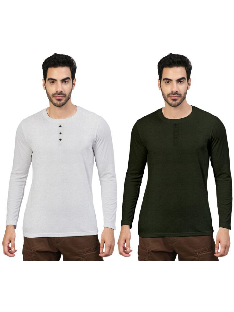     			FTX Pack of 2 Cotton Blend Regular Fit Men's T-Shirt ( Olive Green )