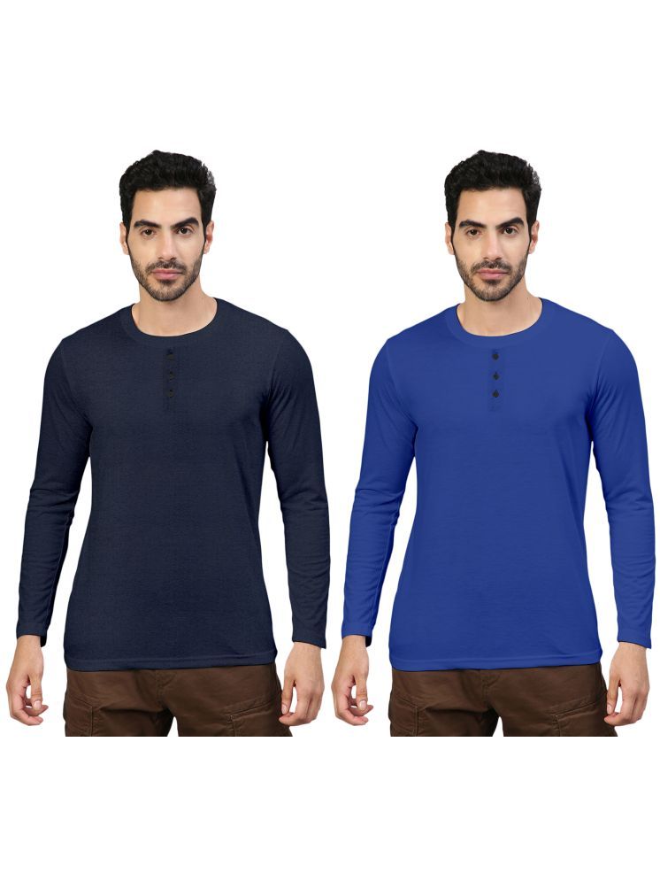     			FTX Pack of 2 Cotton Blend Regular Fit Men's T-Shirt ( Melange Blue )