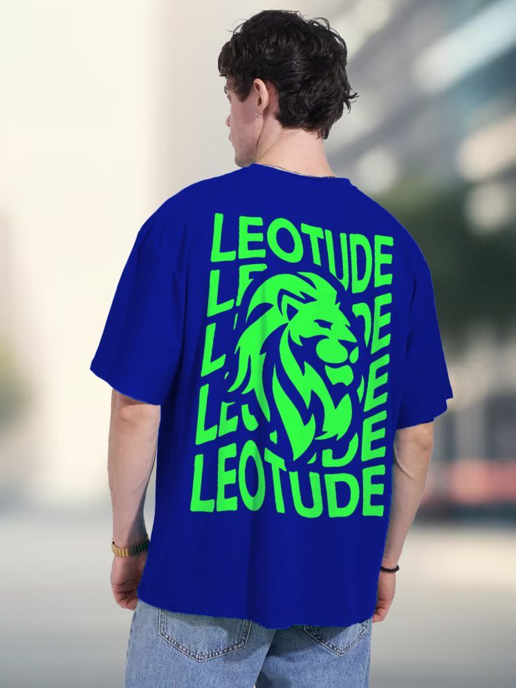     			Leotude Pack of 1 Cotton Blend Oversized Fit Men's T-Shirt ( Blue )