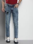 The Indian Garage Co Men Blue Slim Fit Light Fade Stretchable Jeans