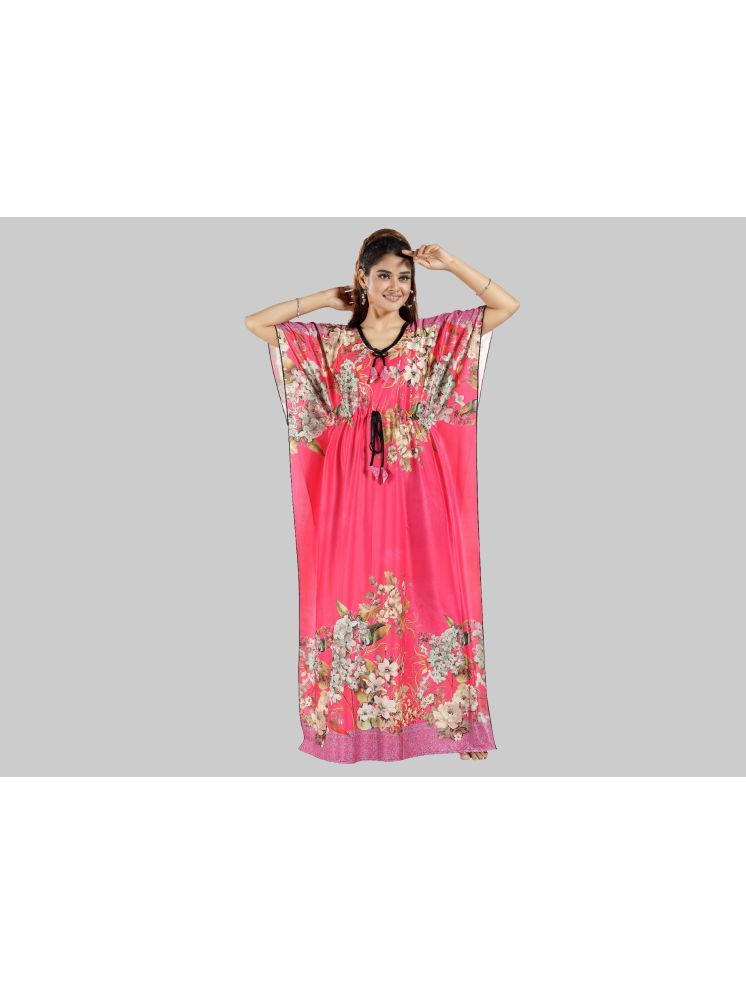     			Gutthi Pink Satin Women's Nightwear Kaftan ( Pack of 1 )