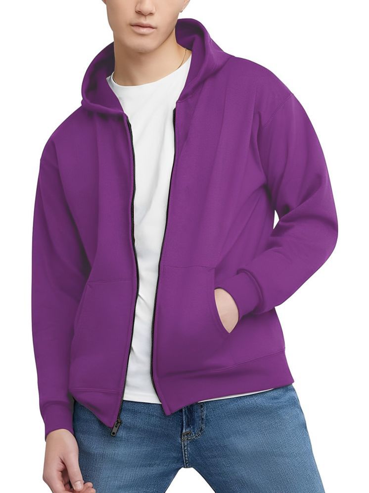     			Kintu Parantu Fleece Hooded Men's Sweatshirt - Lavender ( Pack of 1 )