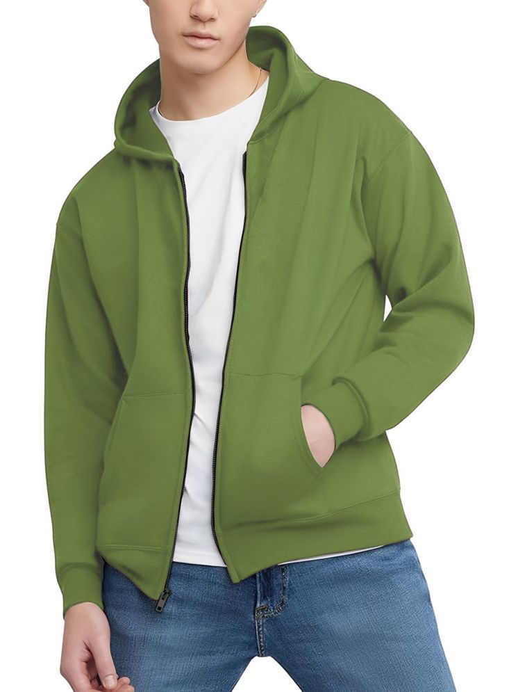     			Kintu Parantu Fleece Hooded Men's Sweatshirt - Green ( Pack of 1 )