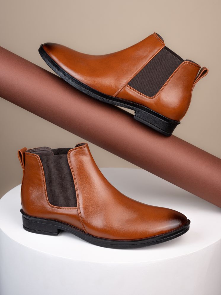     			Sneaklab Tan Men's Chelsea Boots