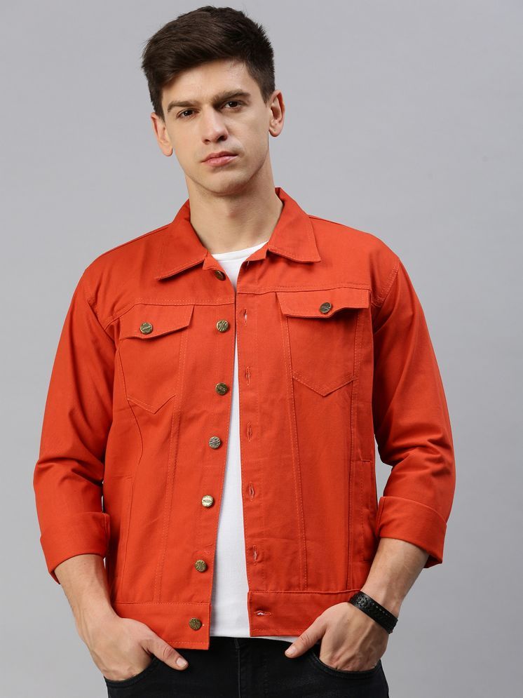     			VOXATI Denim Men's Denim Jacket - Orange ( Pack of 1 )