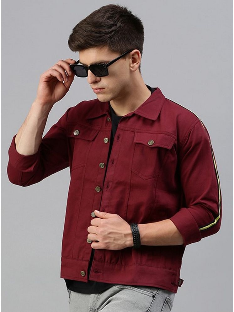     			VOXATI Denim Men's Denim Jacket - Maroon ( Pack of 1 )