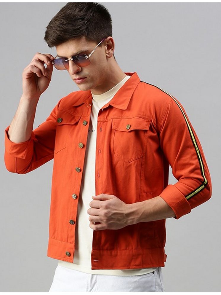     			VOXATI Denim Men's Denim Jacket - Orange ( Pack of 1 )