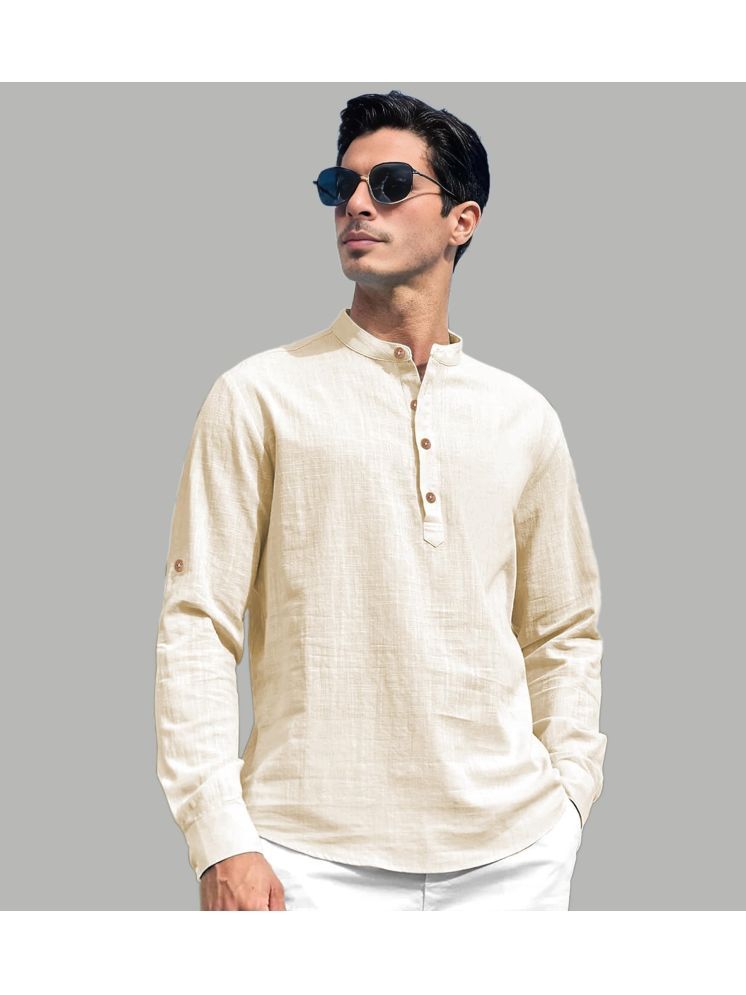     			Vida Loca Beige Cotton Blend Men's Shirt Style Kurta ( Pack of 1 )