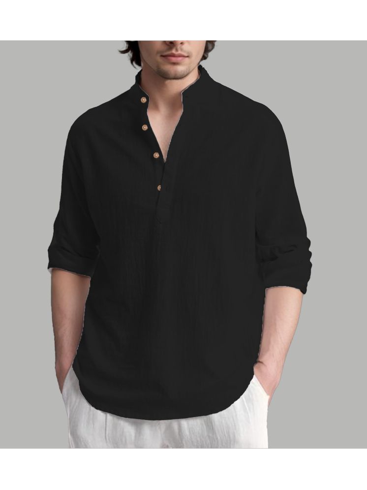     			Vida Loca Black Cotton Blend Men's Shirt Style Kurta ( Pack of 1 )