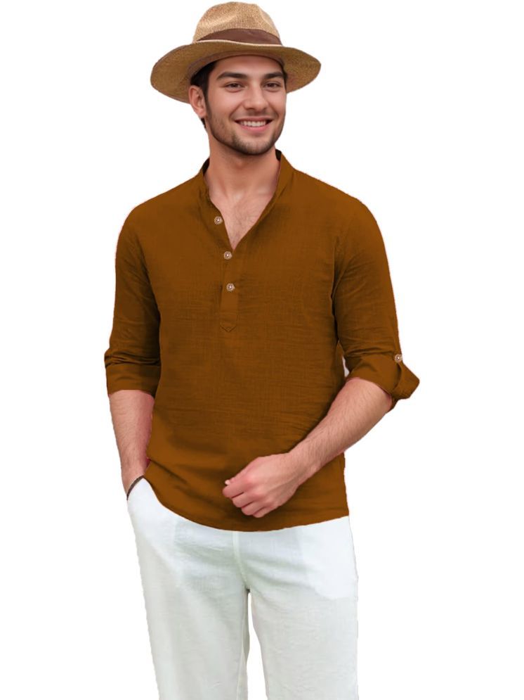     			Vida Loca Gold Cotton Blend Men's Shirt Style Kurta ( Pack of 1 )