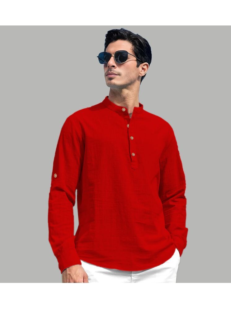     			Vida Loca Red Cotton Blend Men's Shirt Style Kurta ( Pack of 1 )