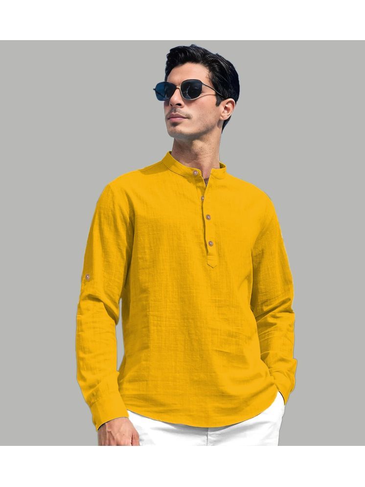     			Vida Loca Yellow Cotton Blend Men's Shirt Style Kurta ( Pack of 1 )