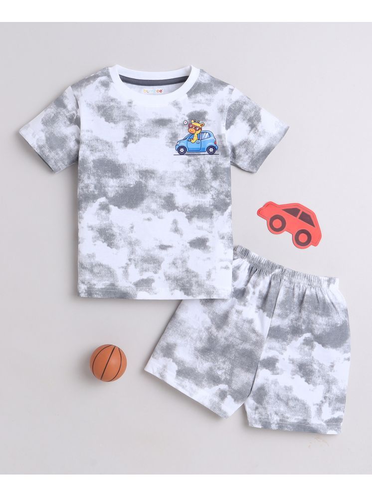     			BUMZEE Pack of 1 Boys Cotton T-Shirt & Shorts ( Grey )