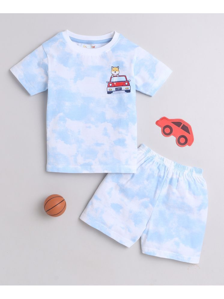     			BUMZEE Pack of 1 Boys Cotton T-Shirt & Shorts ( Blue )