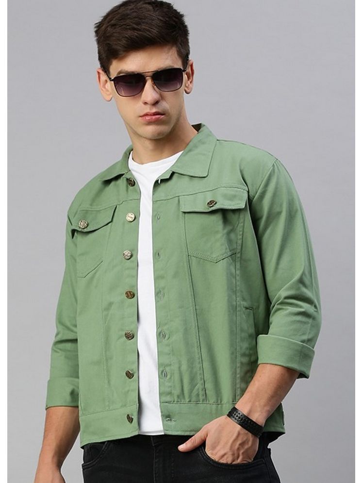     			VOGATI Denim Men's Denim Jacket - Lime Green ( Pack of 1 )