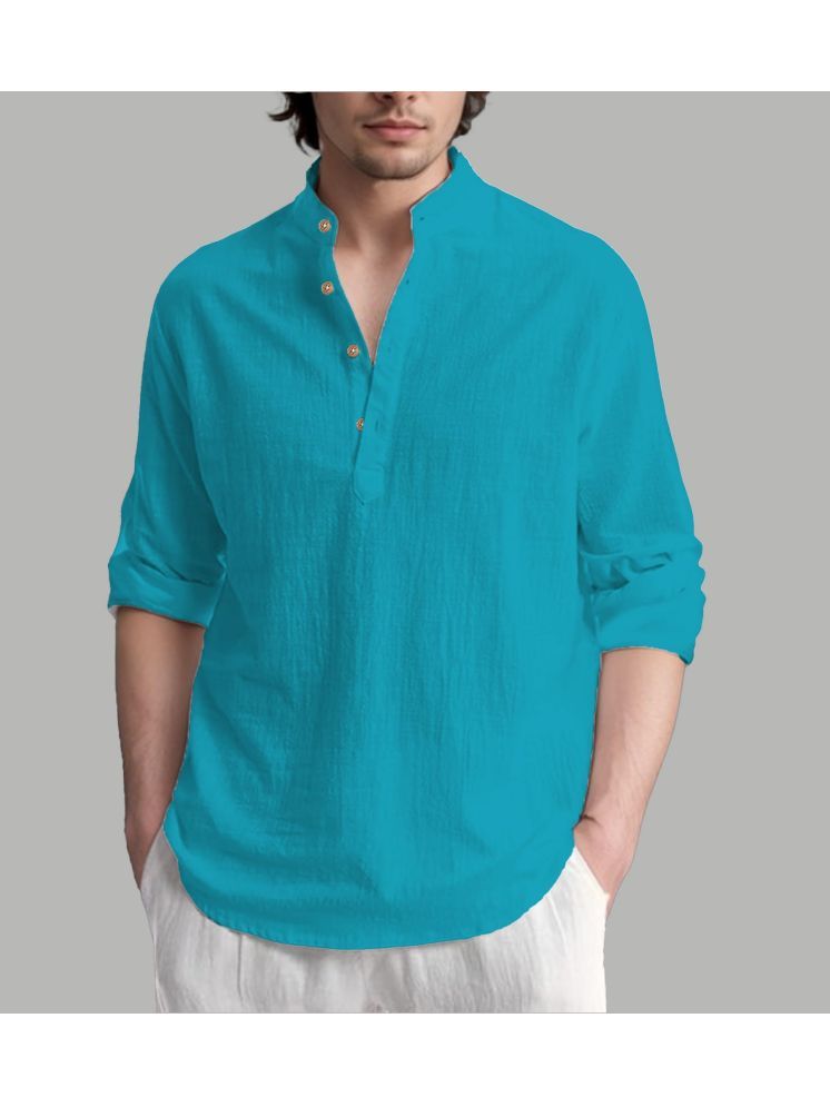     			Vida Loca Turquoise Cotton Blend Men's Regular Kurta ( Pack of 1 )