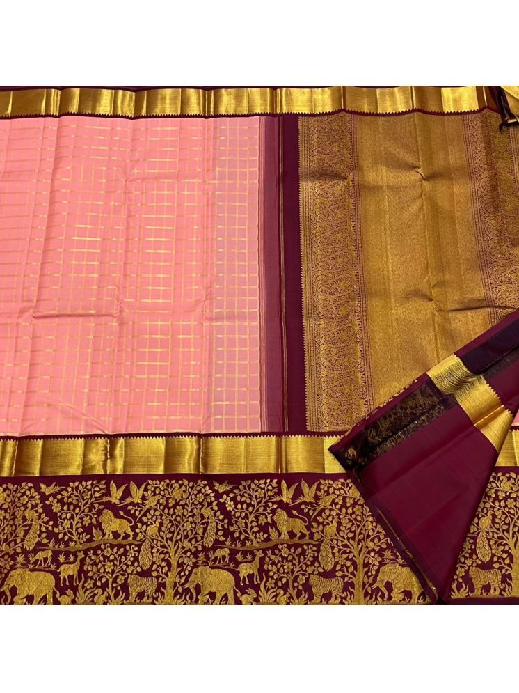     			Apnisha Pack of 1 Silk Solid Saree With Blouse Piece ( Peach )