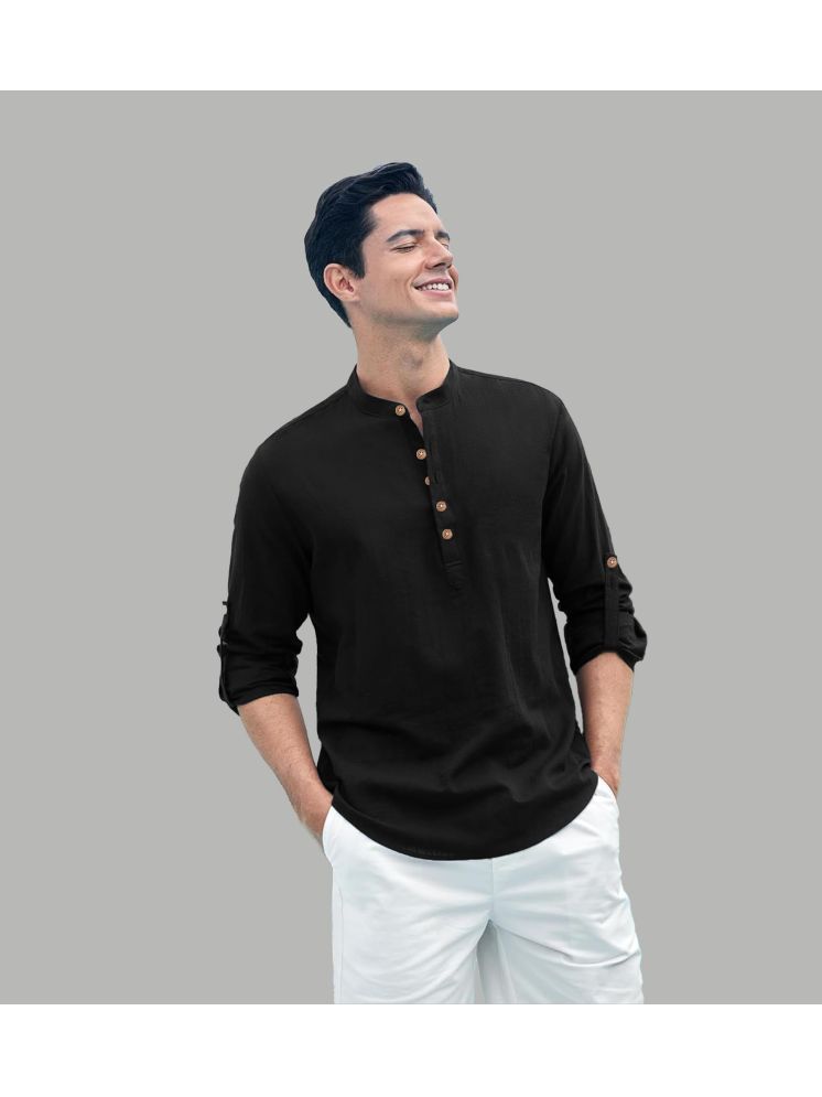     			Apektra Black Cotton Blend Men's Shirt Style Kurta ( Pack of 1 )