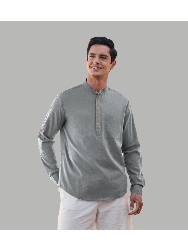     			Apektra Grey Cotton Blend Men's Shirt Style Kurta ( Pack of 1 )