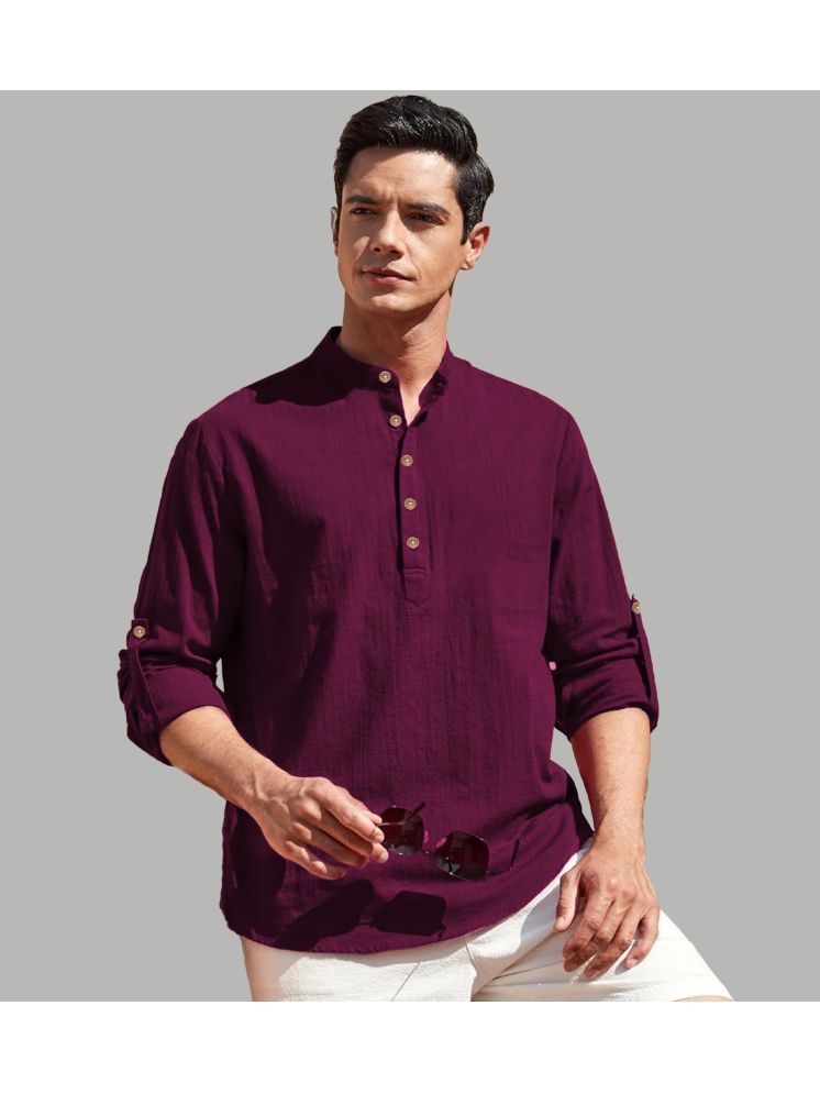     			Apektra Magenta Cotton Blend Men's Shirt Style Kurta ( Pack of 1 )