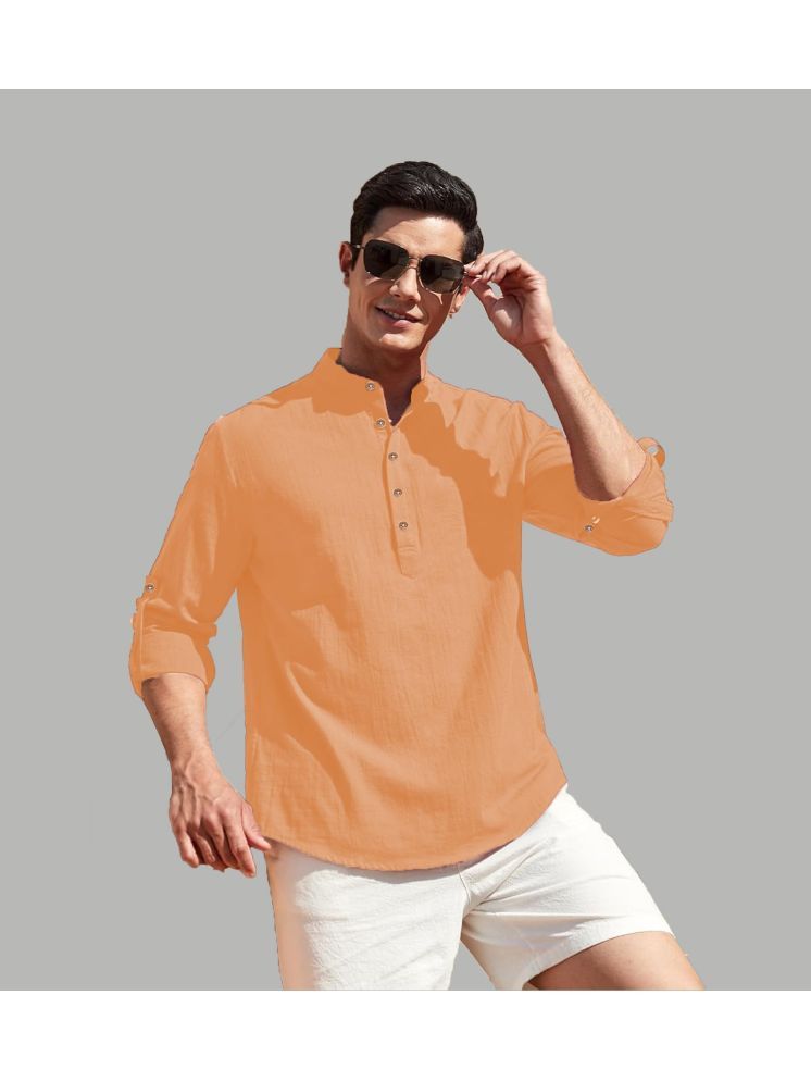     			Apektra Orange Cotton Blend Men's Shirt Style Kurta ( Pack of 1 )