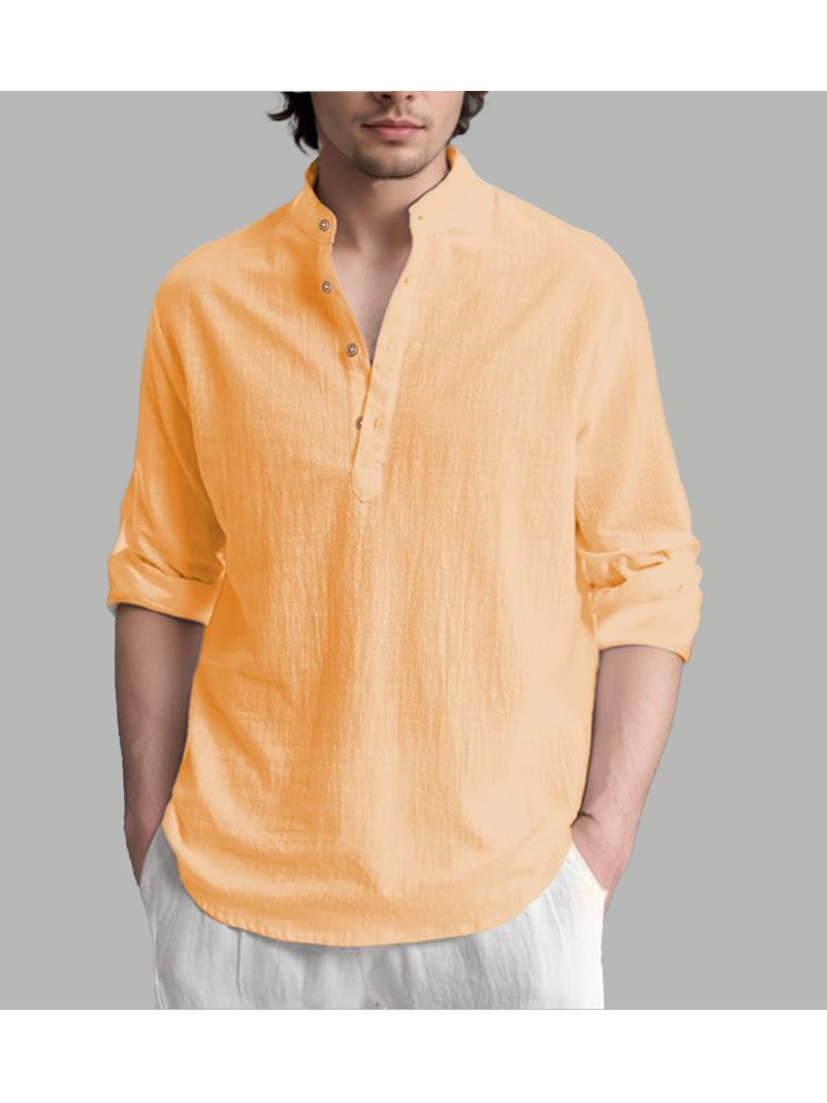     			Apektra Orange Cotton Blend Men's Shirt Style Kurta ( Pack of 1 )