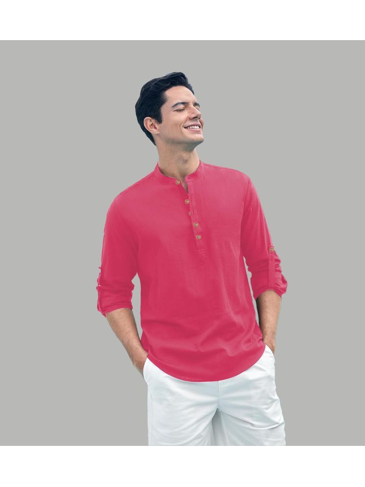     			Apektra Pink Cotton Blend Men's Shirt Style Kurta ( Pack of 1 )