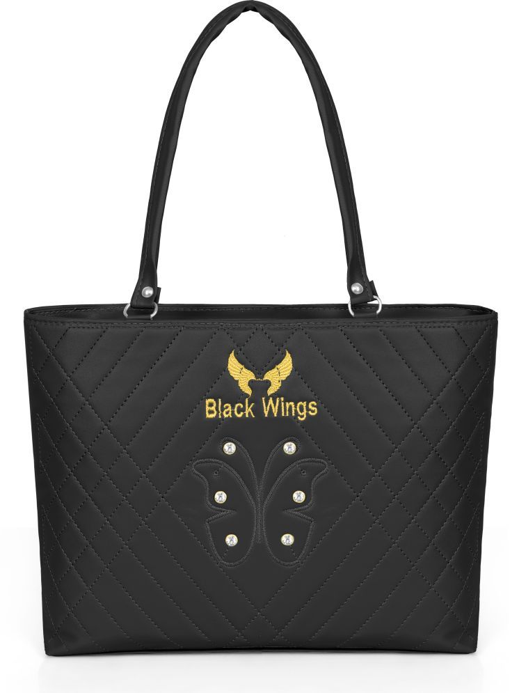     			BLACK WINGS Shoulder Bag PU Set of 1 ( Black )