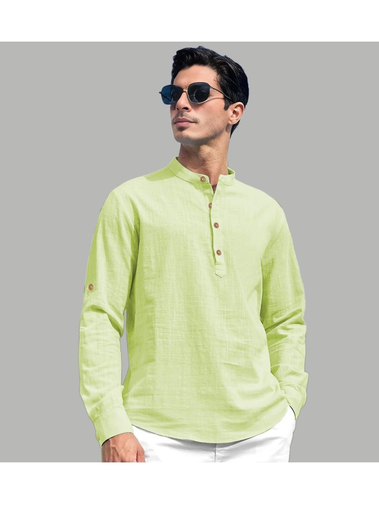     			UNI VIBE Sea Green Cotton Blend Men's Shirt Style Kurta ( Pack of 1 )