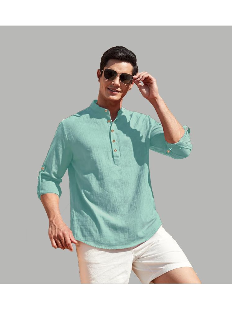     			Vida Loca Light Blue Cotton Blend Men's Shirt Style Kurta ( Pack of 1 )