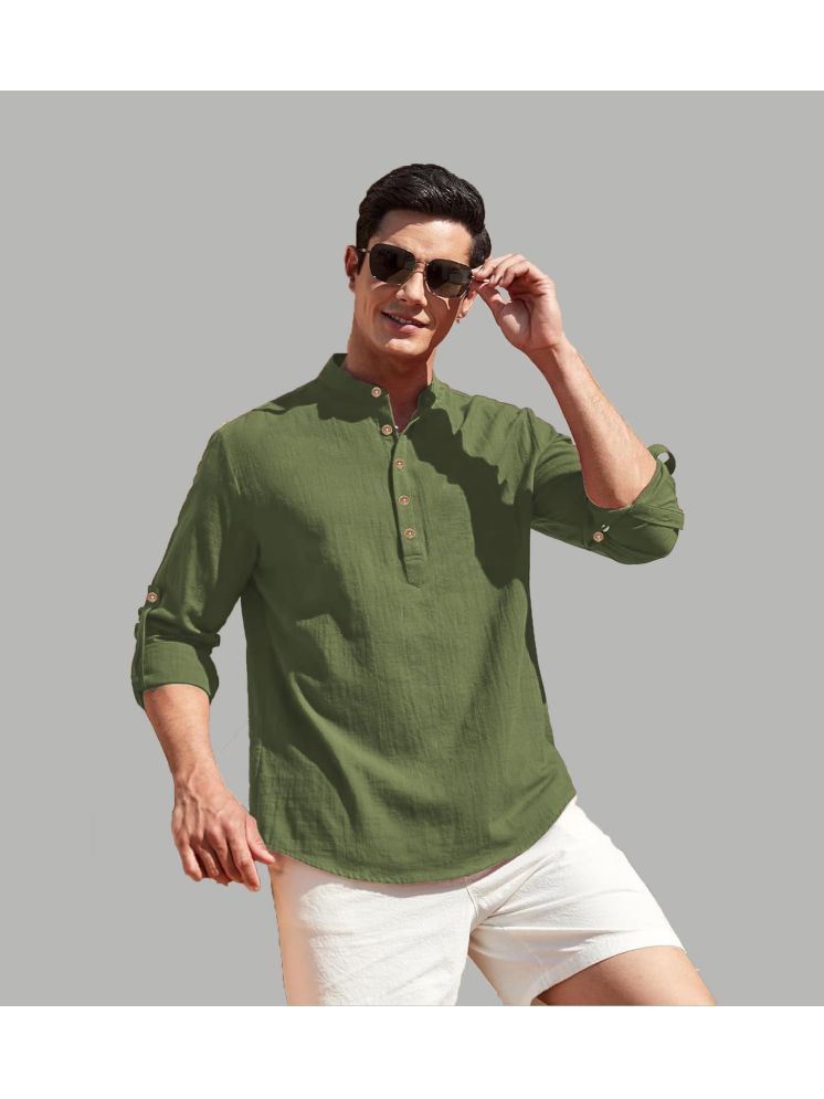     			Vida Loca Light Green Cotton Blend Men's Shirt Style Kurta ( Pack of 1 )