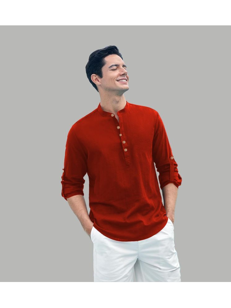     			Vida Loca Red Cotton Blend Men's Shirt Style Kurta ( Pack of 1 )