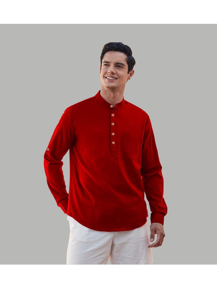     			Vida Loca Red Cotton Blend Men's Shirt Style Kurta ( Pack of 1 )