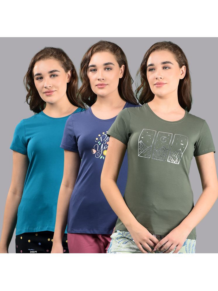     			Dollar Multi Cotton Blend Tees - Pack of 3