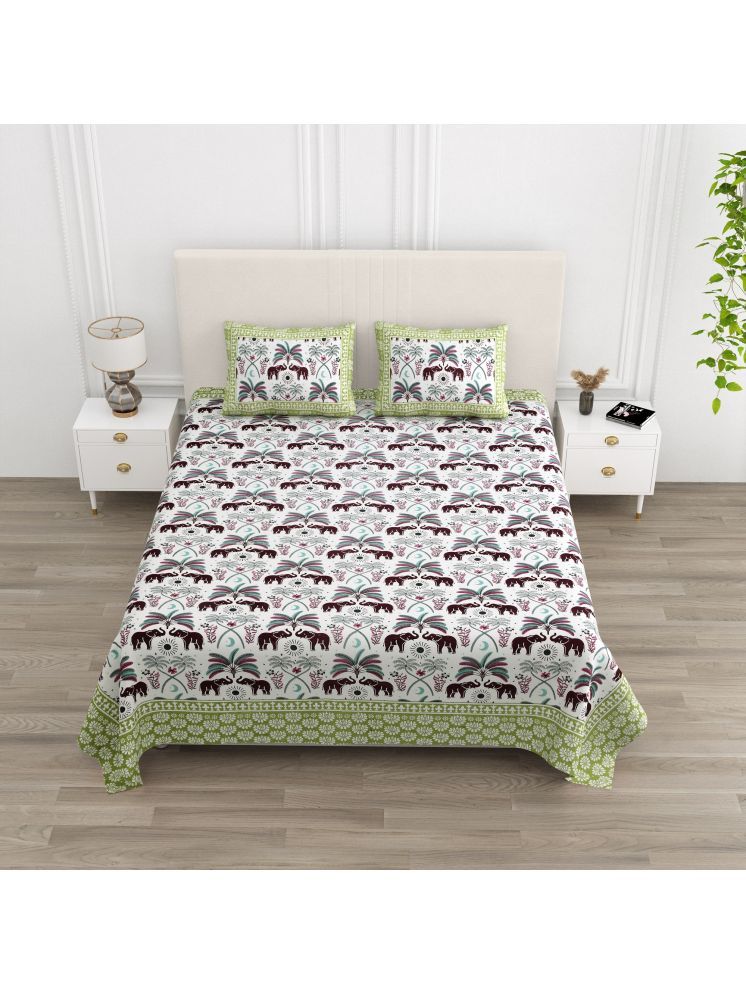     			Jinaya's Cotton 1 Double King Bedsheet with 2 Pillow Covers ( Multicolor )