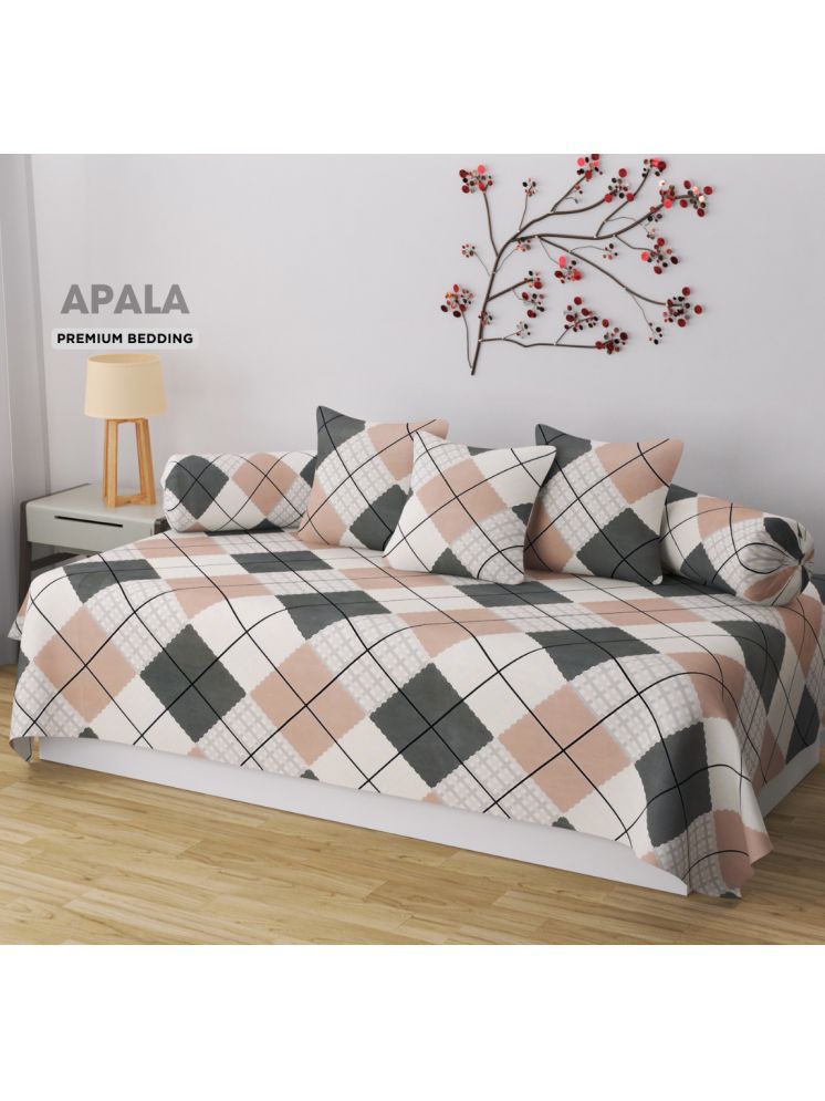     			Apala Microfibre Big Checks Diwan Set 6 Pcs - Multi