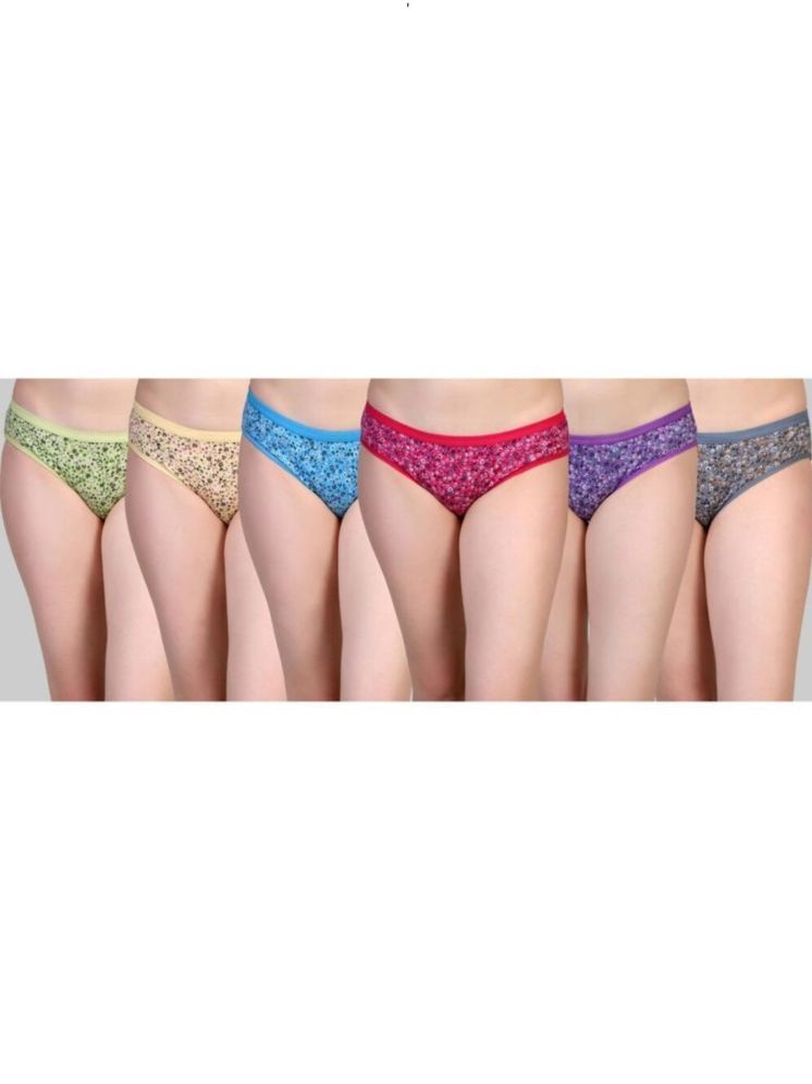     			Igrab Pack of 6 Cotton Bikini For Women ( Multicolor )