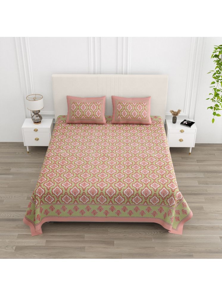     			Jinaya's Cotton 1 Double King Bedsheet with 2 Pillow Covers ( Multicolor )