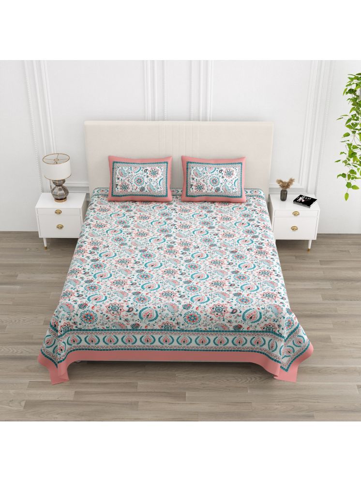     			Jinaya's Cotton 1 Double King Bedsheet with 2 Pillow Covers ( Multicolor )