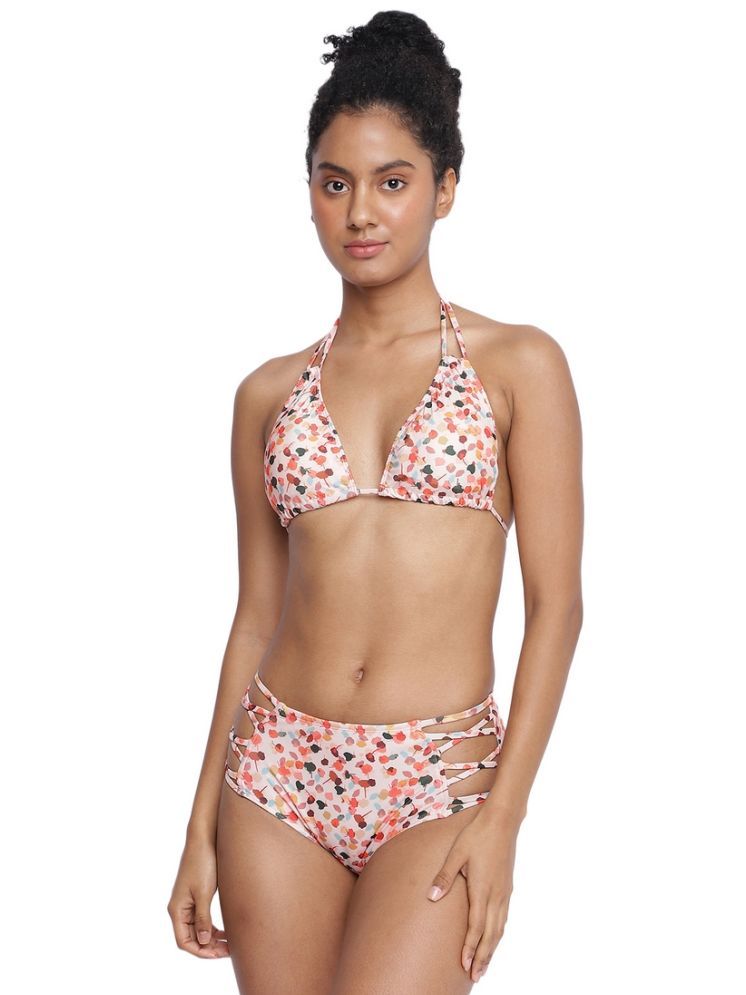     			La Intimo Polyester Multi Color Bikini - Single