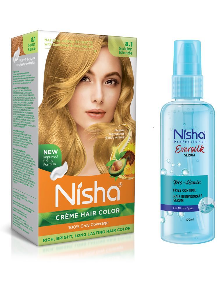     			Nisha Hair Color and Serum Paraben Free Permanent Hair Color 220 g Golden Blonde