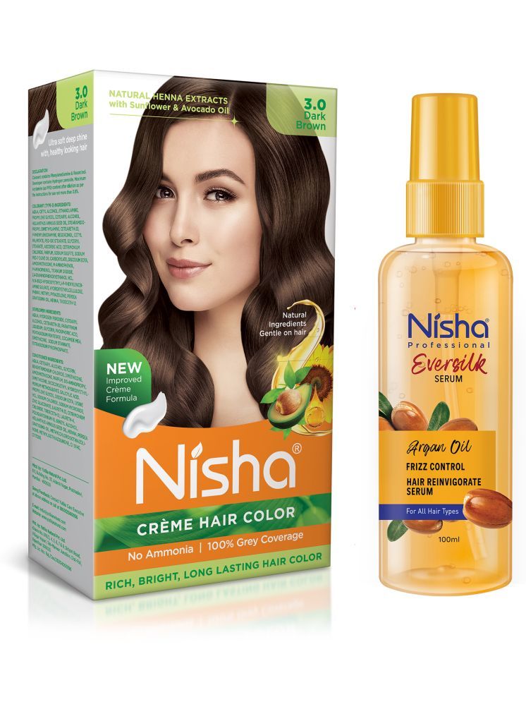     			Nisha Hair Color and Serum Ammonia Free Permanent Hair Color 220 g Dark Brown