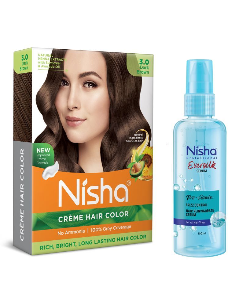     			Nisha Hair Colour & Serum Ammonia Free Permanent Hair Color 140 g Dark Brown